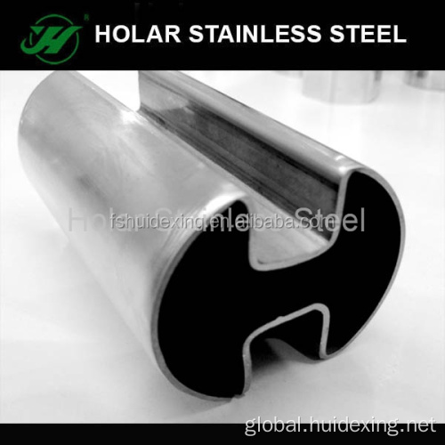 Ss Railing Square Pipe Stainless steel railing Groove Oval Shape tubes Manufactory